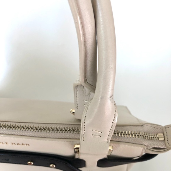 Cole Haan Cream & Black Leather Tote